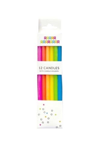 Birthday Candles - Tall Neon Gradient
