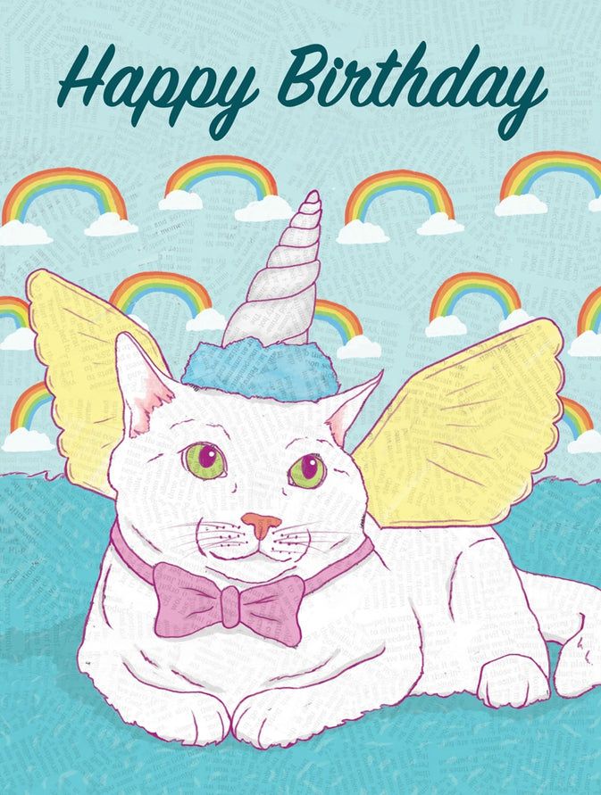 Card - Birthday: Unicorn Cat Meow-gical Creature