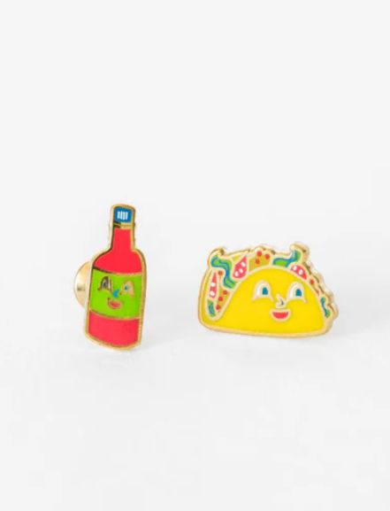 Earrings - Stud: YOW Taco &amp; Hot Sauce