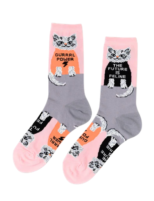 Socks - Women's Crew: Future is Feline