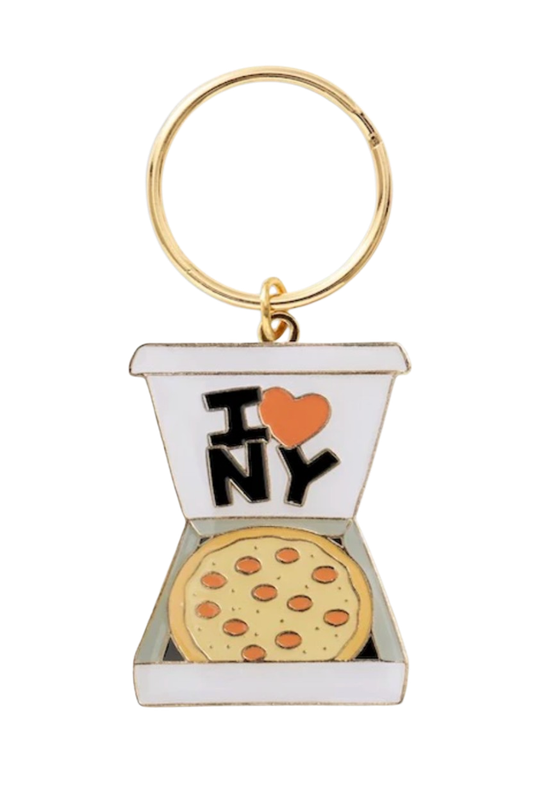 Keychain - Enamel : NYC Pizza Box