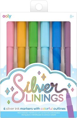 Silver Linings Outline Markers - Set of 6