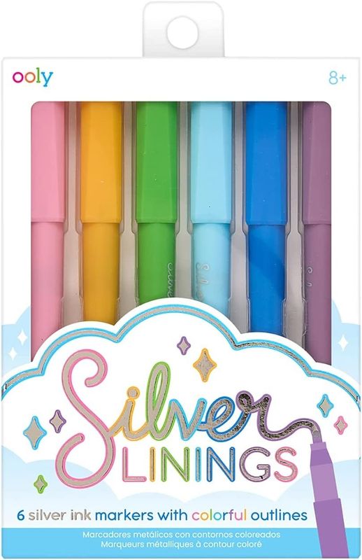 Silver Linings Outline Markers - Set of 6