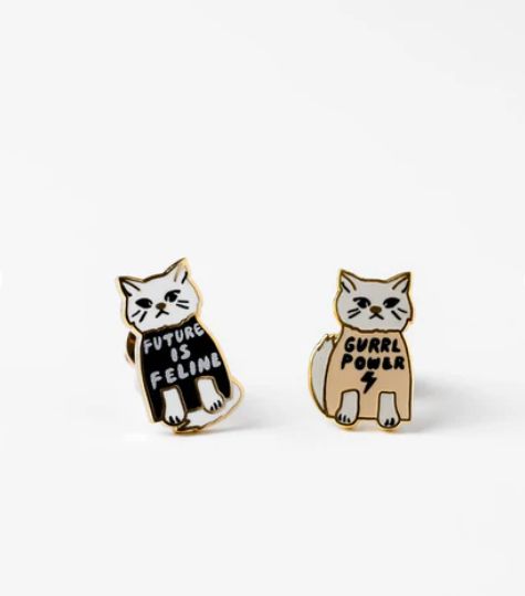 Earrings - Stud: YOW Grrl Power Feline