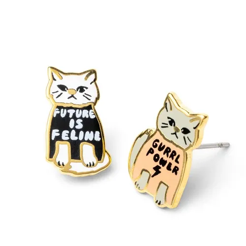 Earrings - Stud: YOW Grrl Power Feline