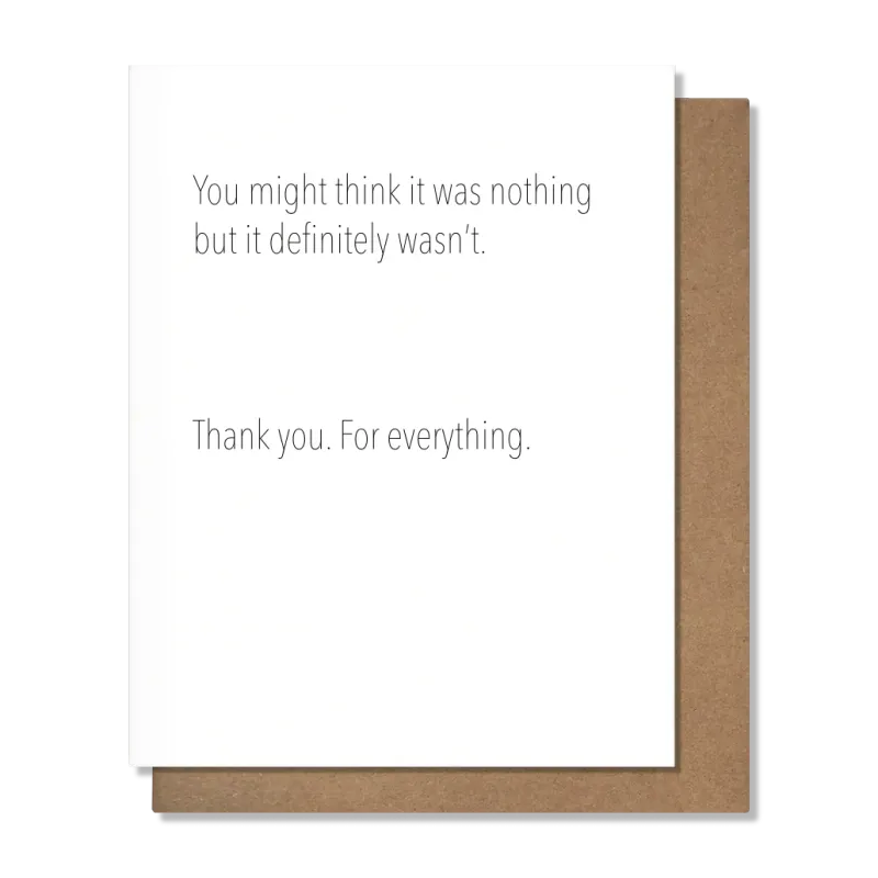 Card - Thank You: Not Nothing