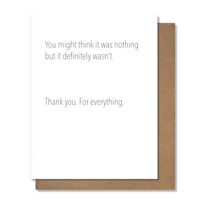 Card - Thank You: Not Nothing