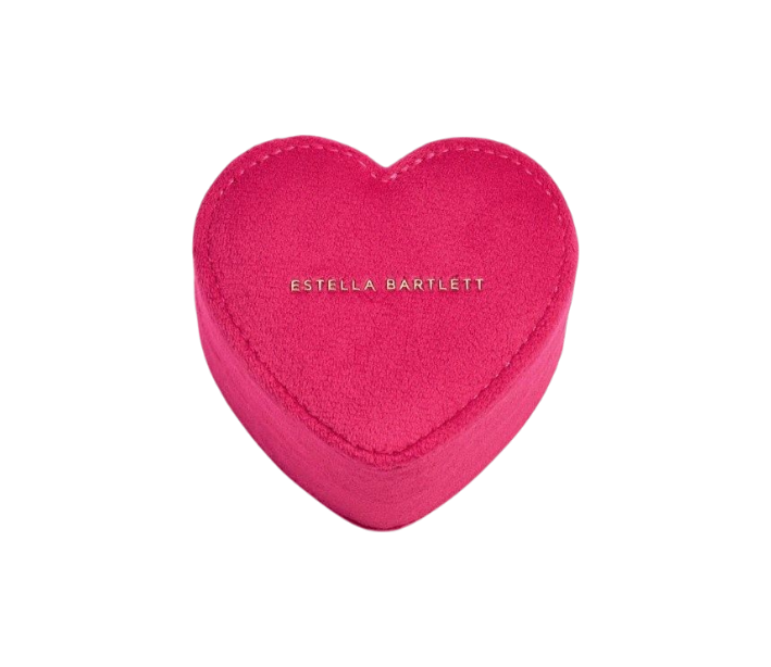 Mini Heart Jewelry Box - Hot Pink Velvet