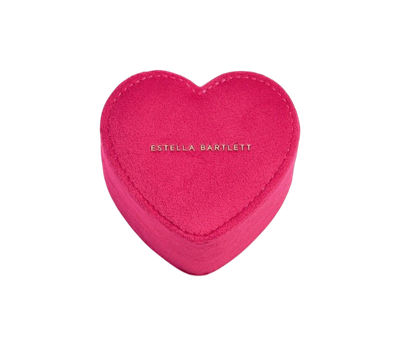 Mini Heart Jewelry Box - Hot Pink Velvet