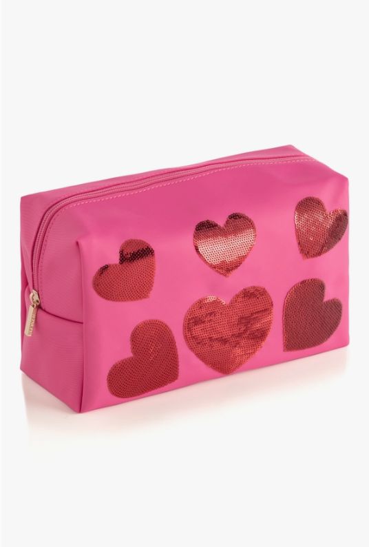 Pouch: Sequin Hearts Zip