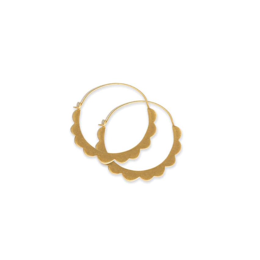 Earrings - Brass: Stephanie/Hoop, Scallop
