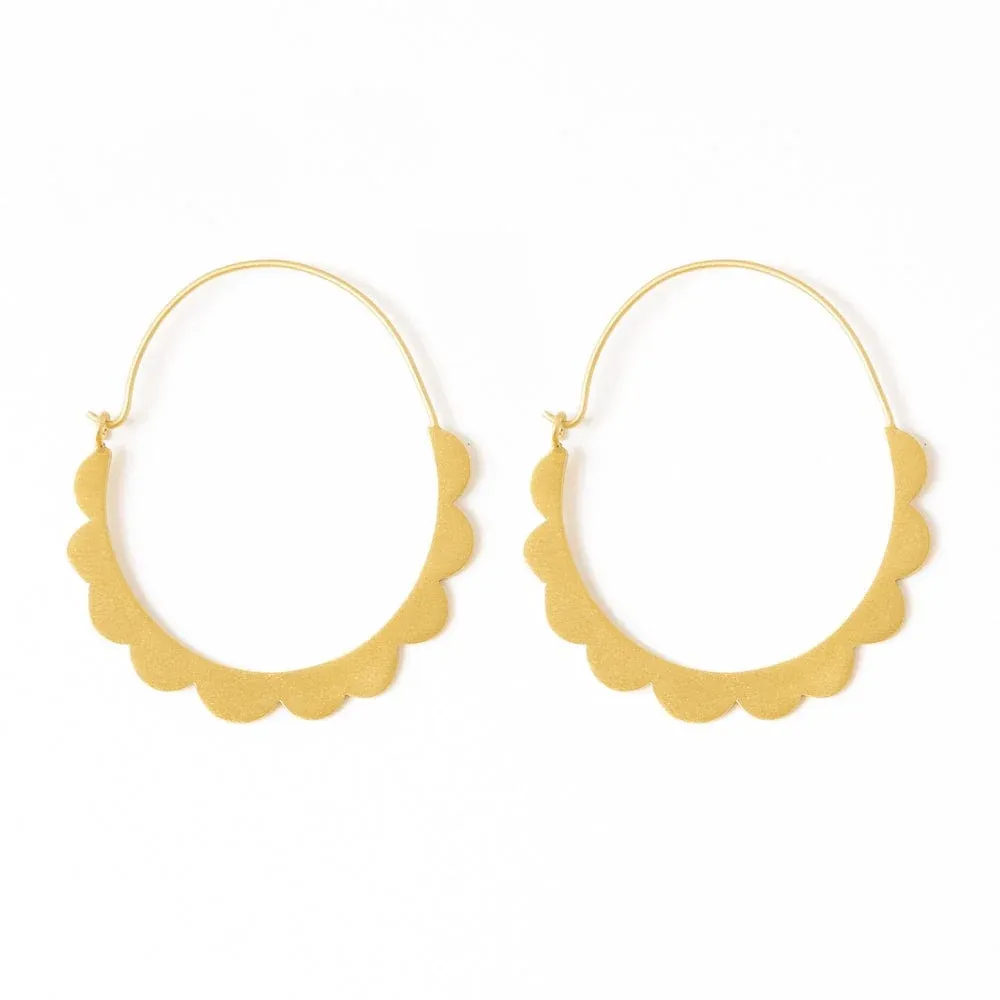 Earrings - Brass: Stephanie/Hoop, Scallop
