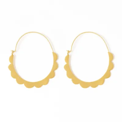 Earrings - Brass: Stephanie/Hoop, Scallop