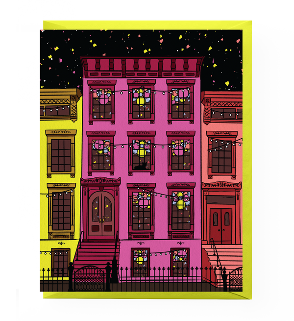 Card - Birthday: Pink Brownstone Party
