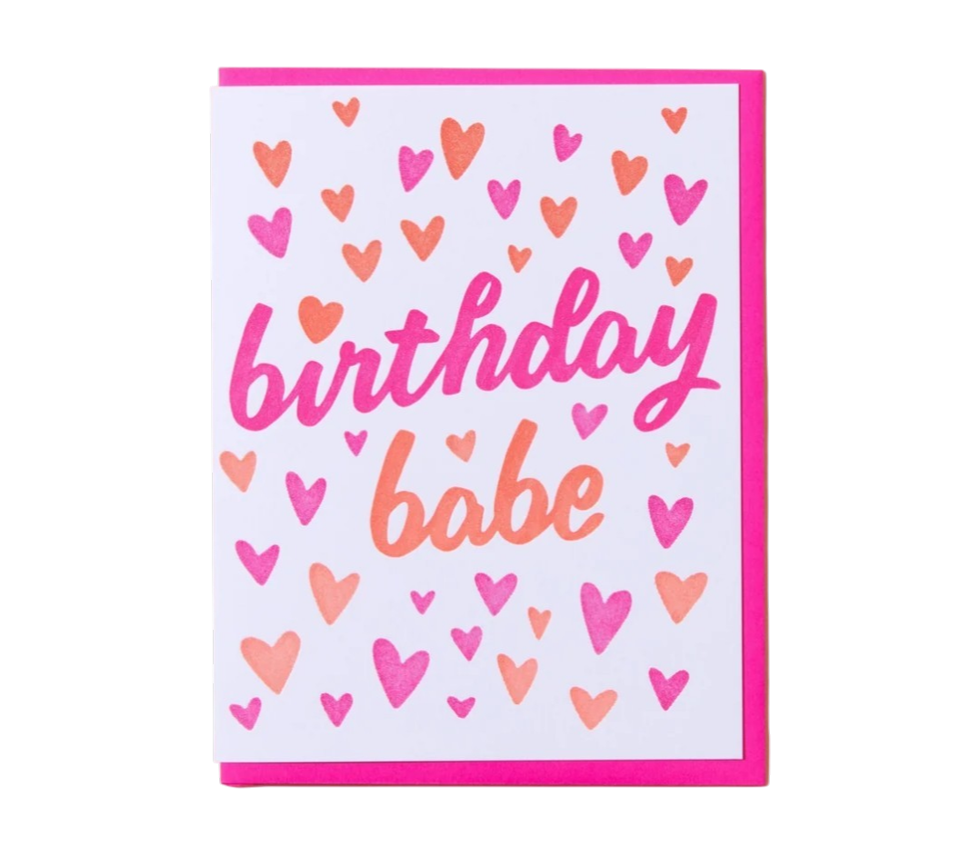 Card - Birthday: birthday babe hearts