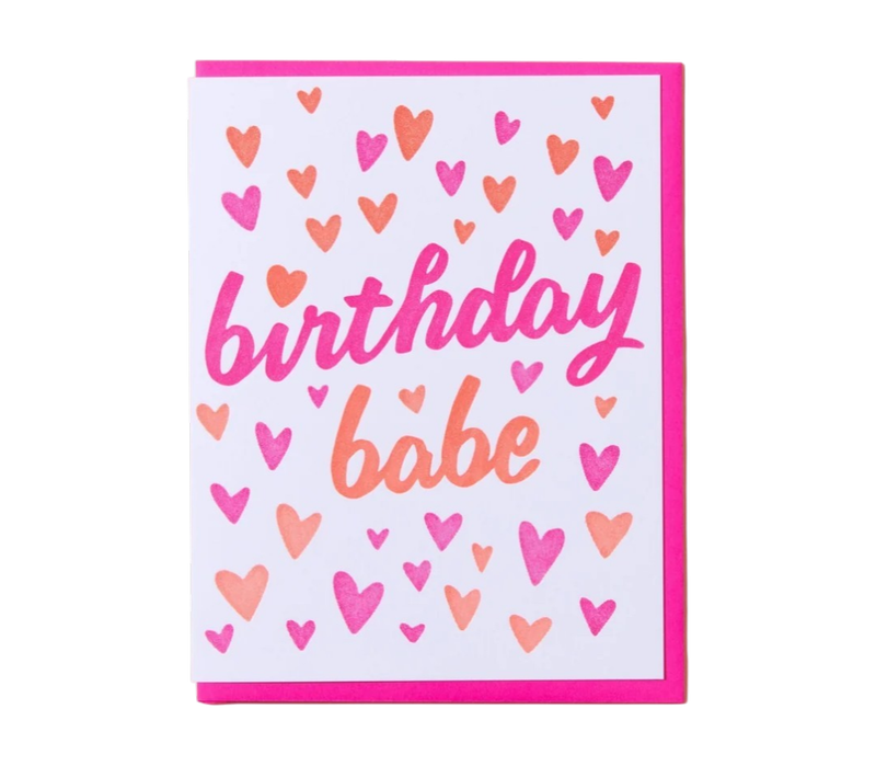 Card - Birthday: birthday babe hearts