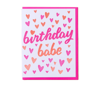 Card - Birthday: birthday babe hearts