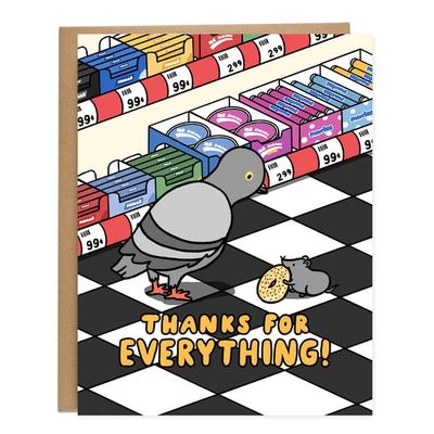 Card - Thank You: Thanks For Everything Pigeon &amp; Rat NYC