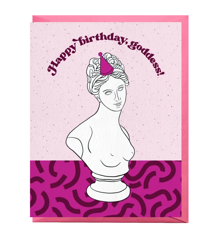 Card - Birthday: Goddess Statue