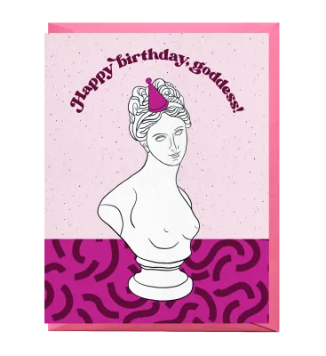 Card - Birthday: Goddess Statue