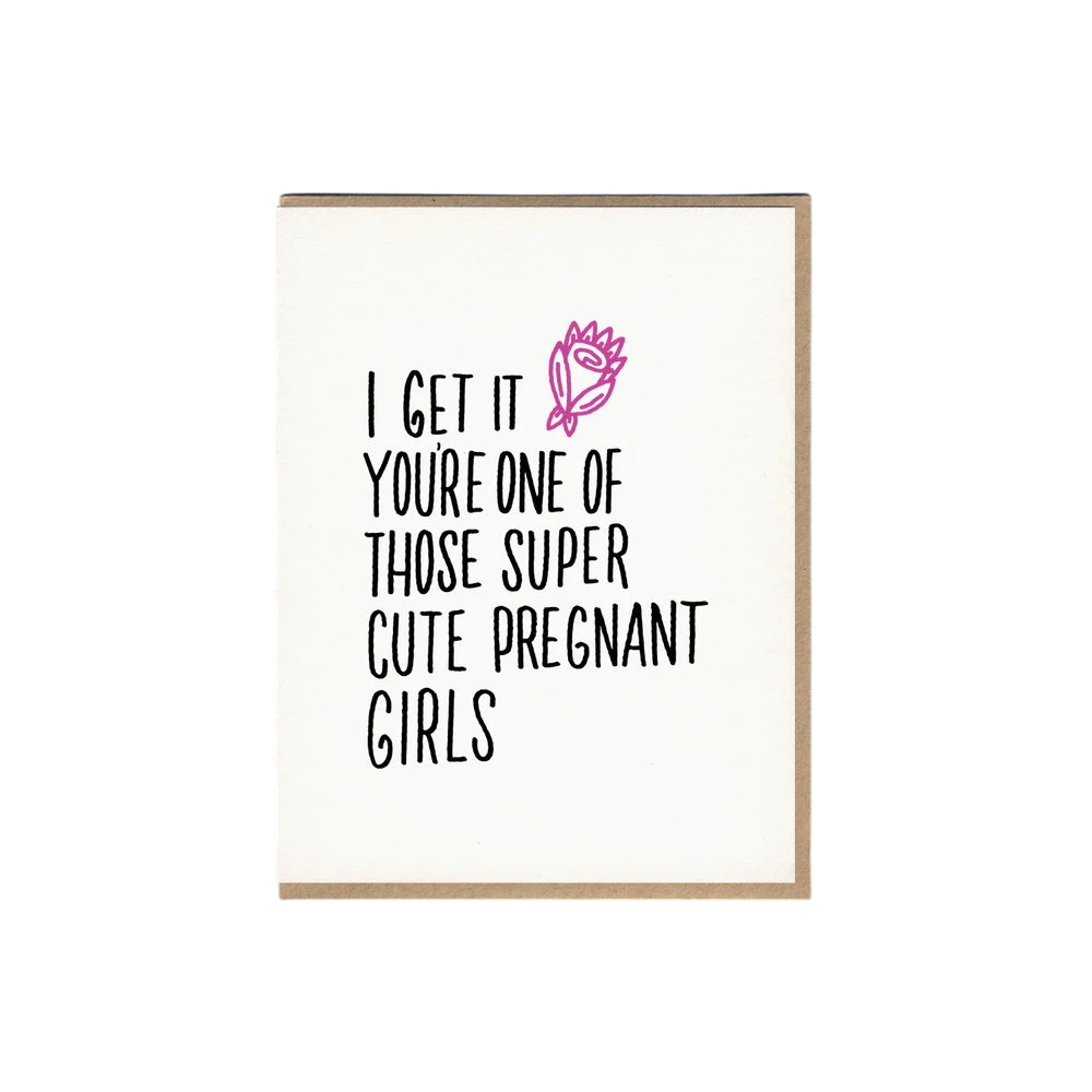 Card - Baby: Cute Pregnant Girl