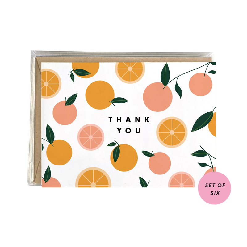 Boxed Cards - Thank You: Funky Oranges (Set of 6)