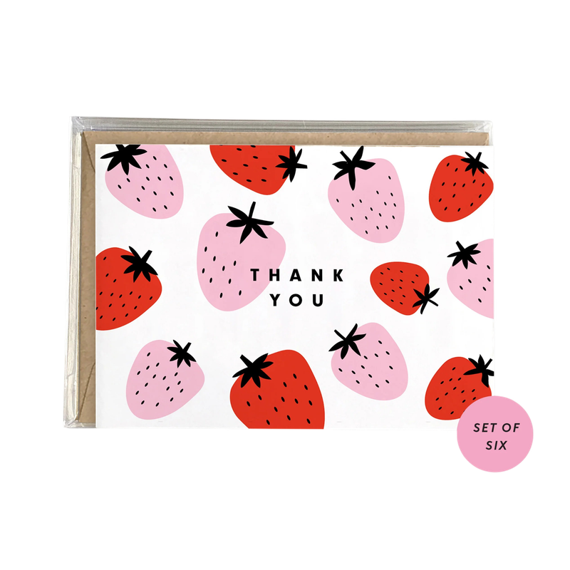 Boxed Cards - Thank You: Funky Strawberries (Set of 6)