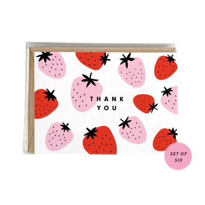 Boxed Cards - Thank You: Funky Strawberries (Set of 6)