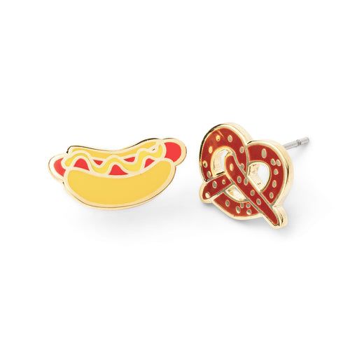 Earrings - Stud: YOW Hot Dog &amp; Pretzel