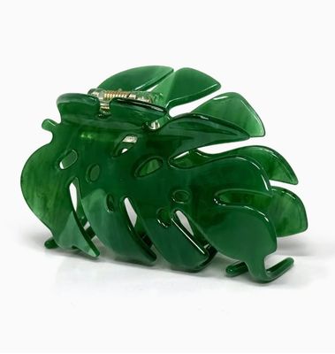 Hair Claw - Monstera Leaf