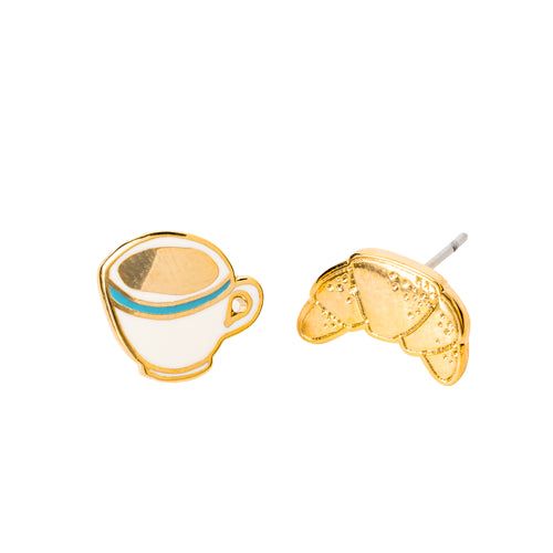 Earrings - Stud: YOW Croissant &amp; Coffee