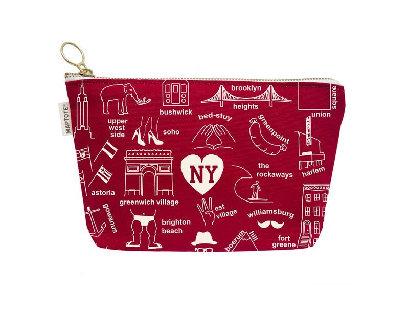 Pouch - Red New York Zipped