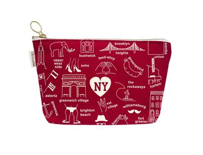 Pouch - Red New York Zipped