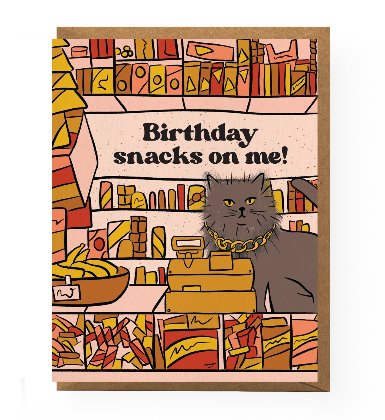 Card - Birthday: Bodega Cat Snacks