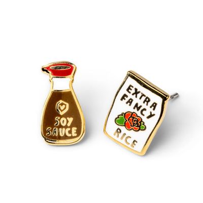 Earrings - Stud: YOW Rice &amp; Soy Sauce