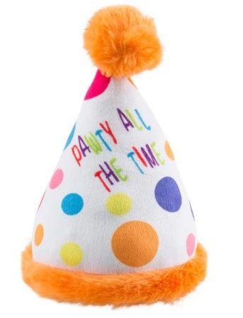 Plush Dog Toy -  Happy Birthday Pawty Hat