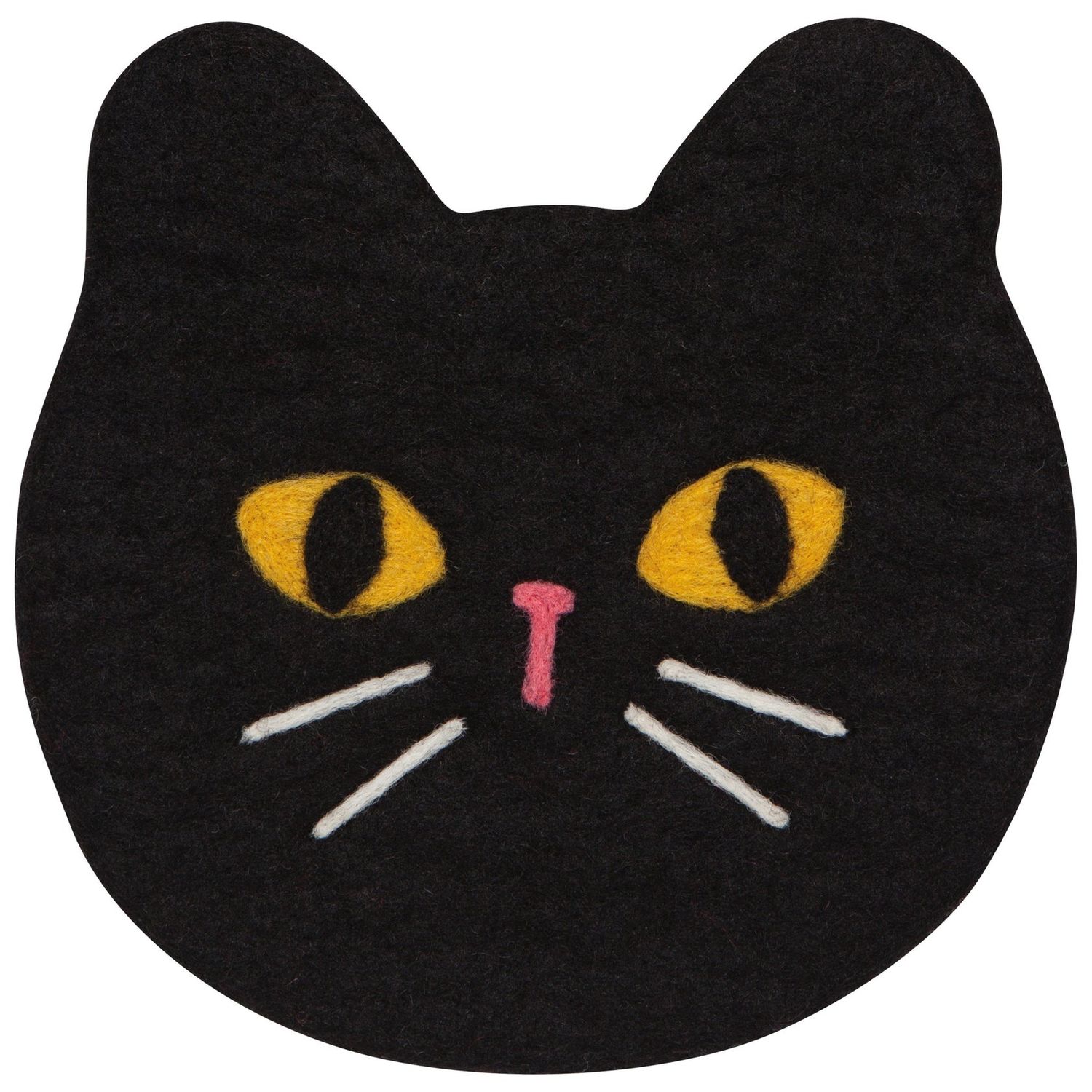 Trivet - Felt Wool Black Cat
