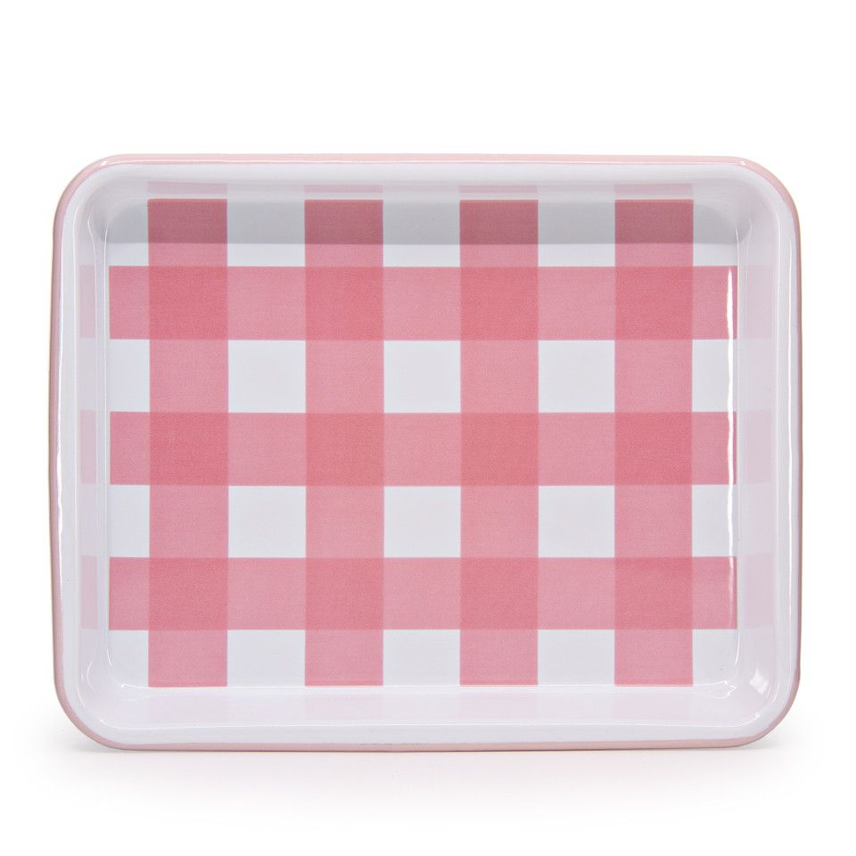 Rectangle Tray - Gingham Small Pink Max Humphrey