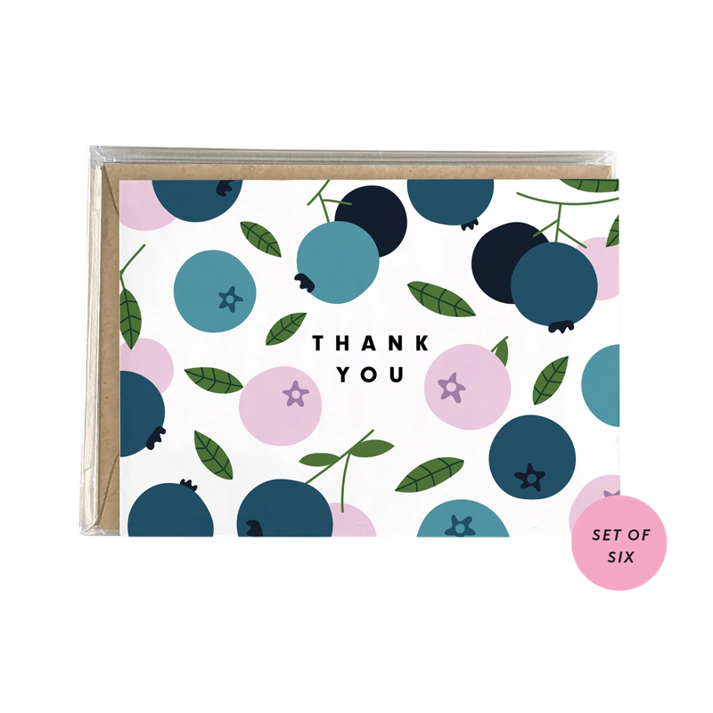 Boxed Cards - Thank You: Funky Blueberries (Set of 6)