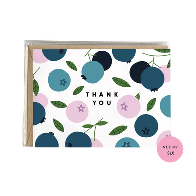 Boxed Cards - Thank You: Funky Blueberries (Set of 6)