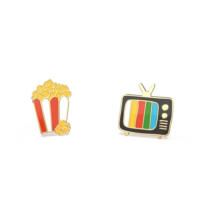Earrings - Stud: Movie Night Popcorn/TV