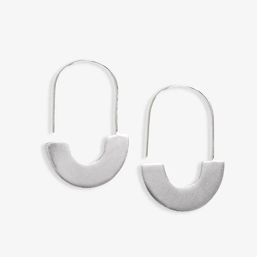 Earrings - Maggie Half Circle Silver