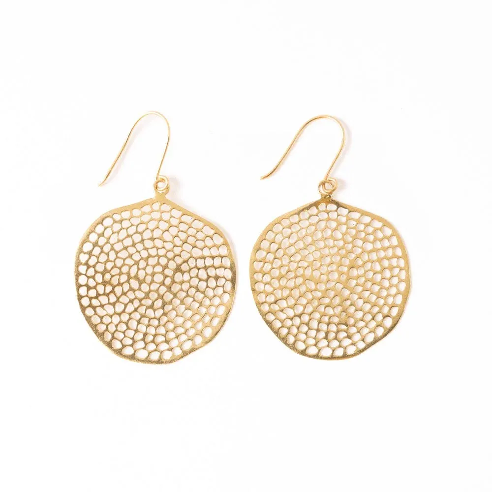 Earrings - Brass Large Circle with Holes