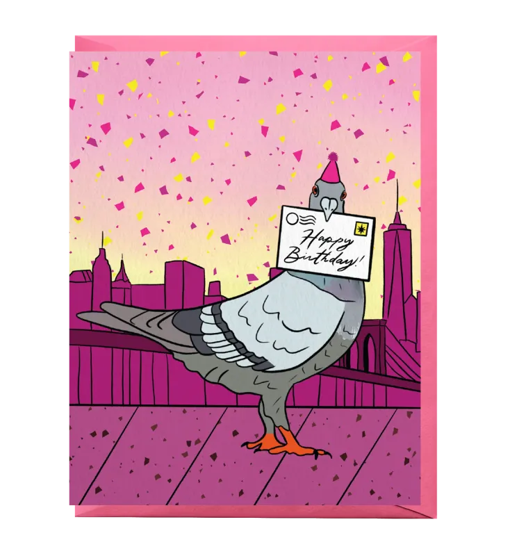 Card - Birthday: New York Pigeon