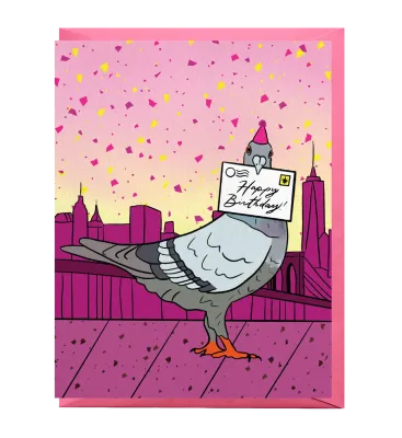 Card - Birthday: New York Pigeon