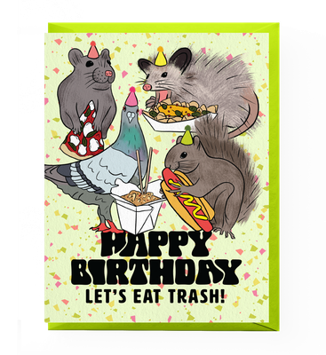 Card - Birthday: Trash Animals
