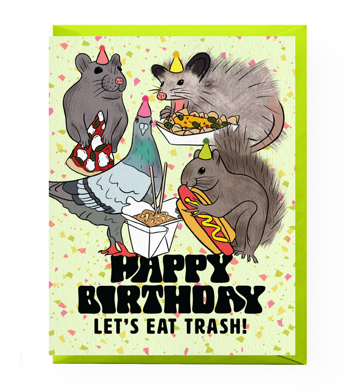 Card - Birthday: Trash Animals