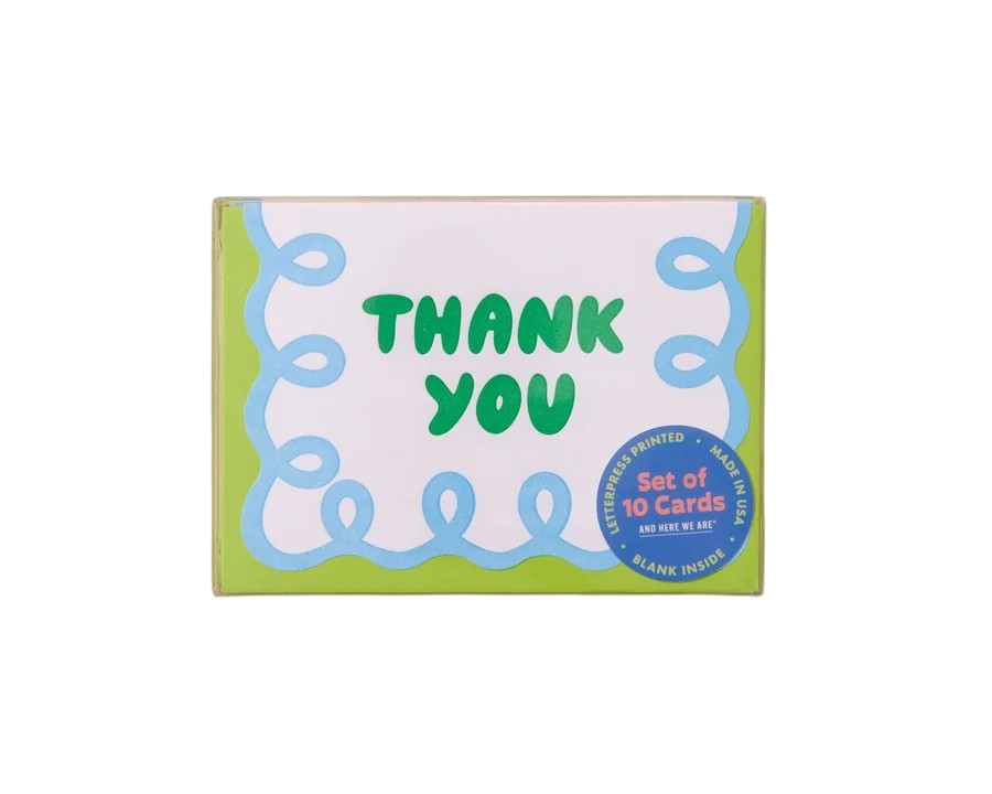 Boxed Cards - Thank You: Coquette Scallop Blue/Green (10)