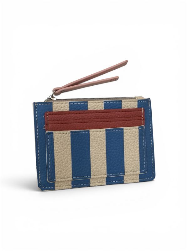 Wallet - Short Patch Purse: Blue/Cream Stripe