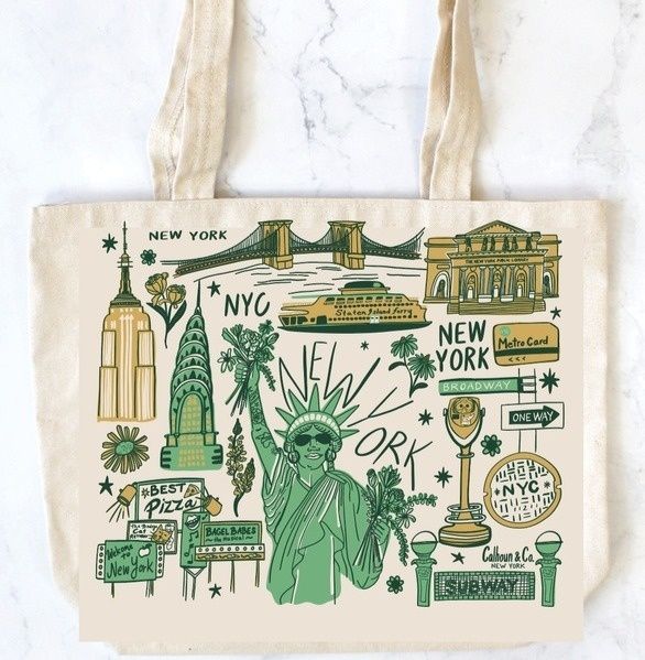 Tote - Canvas Zipper: New York City Lady Liberty